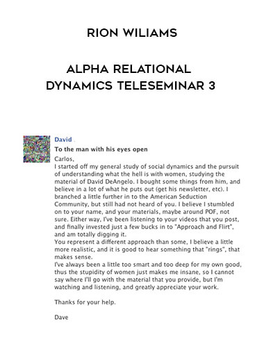 Rion Wiliams - Alpha Relational Dynamics teleseminar 3 digital download