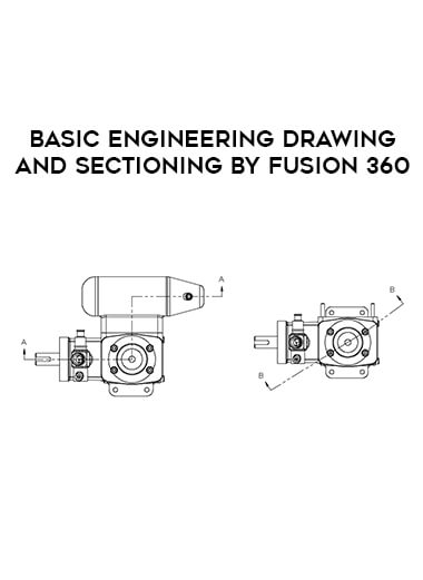 Basic Engineering Drawing and sectioning by Fusion 360 digital download