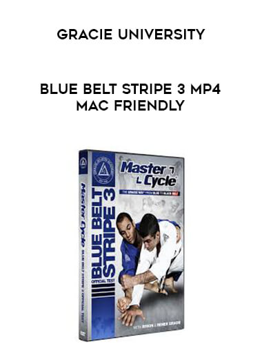 Gracie University Blue Belt Stripe 3 MP4 Mac Friendly digital download