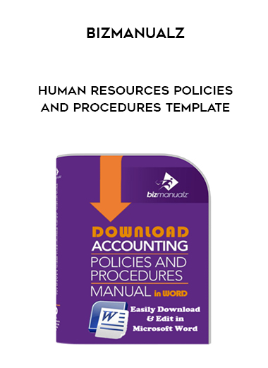 Bizmanualz – Human Resources Policies and Procedures Template digital download