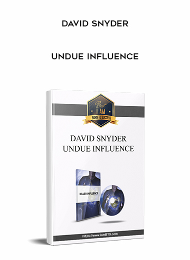 David Snyder – Undue Influence digital download
