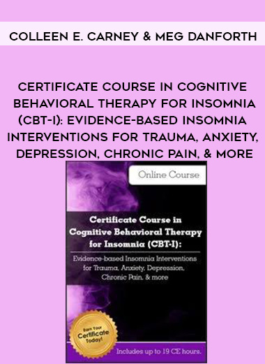 Certificate Course in Cognitive Behavioral Therapy for Insomnia (CBT-I): Evidence-based Insomnia Interventions for Trauma