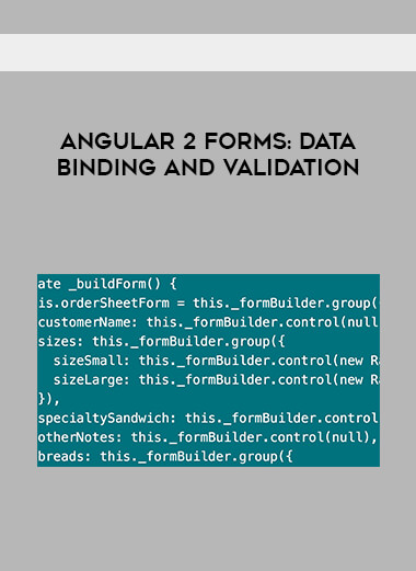 Angular 2 Forms: Data Binding and Validation digital download