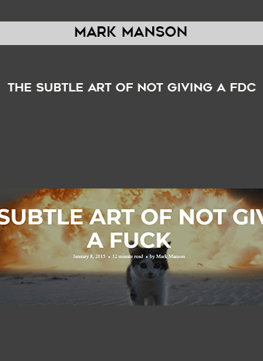 Mark Manson - The Subtle Art of Not Giving a Fdc digital download