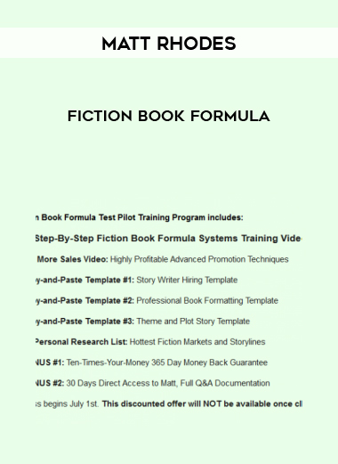 Matt Rhodes – Fiction Book Formula digital download