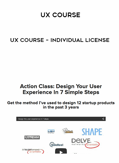 UX Course – Individual License digital download