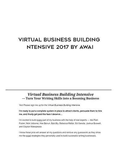 Virtual Business Building Intensive 2017 by Awai digital download