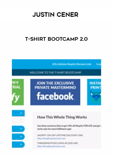 Justin Cener – T-Shirt Bootcamp 2.0 digital download