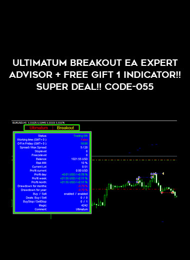 Get Ultimatum Breakout EA EXPERT ADVISOR + FREE GIFT 1 INDICATOR!!Super Deal!! Code-055 at https://intellcentre.store